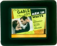 #2704 MEN IN WHITE glass slide '34 Gable, Loy 