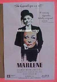 #309 MARLENE video 1sh '86 Dietrich 
