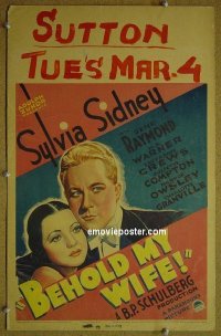 #1479 BEHOLD MY WIFE WC '35 Sylvia Sidney 