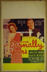 d049 ETERNALLY YOURS window card movie poster '39 Loretta Young, David Niven