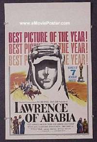 d087 LAWRENCE OF ARABIA window card movie poster '62 Peter O'Toole