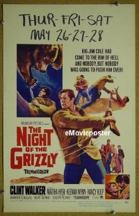 #3285 NIGHT OF THE GRIZZLY WC '66 Walker,Hyer 