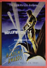 #6068 74TH ANNUAL ACADEMY AWARDS one-sheet movie poster cool art
