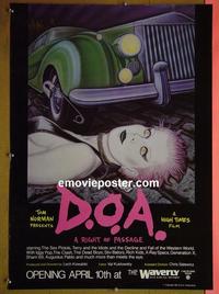 #6050 DOA ('80) special movie poster '80 Sex Pistols