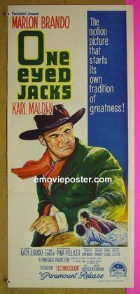 #7067 1 EYED JACKS Australian daybill movie poster '61 Brando