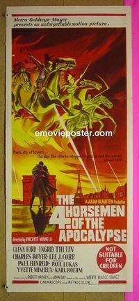 #7092 4 HORSEMEN OF THE APOCALYPSE Australian daybill movie poster '61