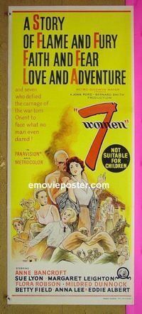 #7099 7 WOMEN Australian daybill movie poster '66 Ford, Bancroft
