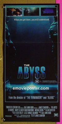 #7100 ABYSS Australian daybill movie poster '89 James Cameron