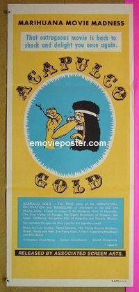 #7101 ACAPULCO GOLD Australian daybill movie poster R80s Marijuana!