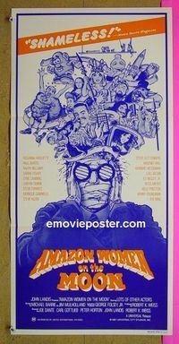 #7126 AMAZON WOMEN ON THE MOON Australian daybill movie poster '87