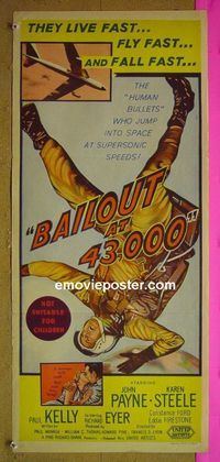#7149 BAILOUT AT 43,000 Australian daybill movie poster '57