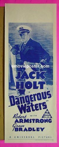 #7003 DANGEROUS WATERS Australian long daybill movie poster '35 Holt