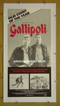 #7025 GALLIPOLI linenbacked Australian daybill movie poster #1 '81 Weir