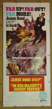 #7034 ON HER MAJESTY'S SECRET SERVICE linenbacked Australian daybill movie poster ----