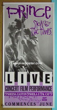 #7059 SIGN 'O' THE TIMES advance Australian daybill movie poster '87