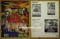 #A029 5 GOLDEN DRAGONS English pressbook '67 Chris Lee