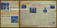 #A624 OLIVER TWIST English pressbook '33 Dickie Moore
