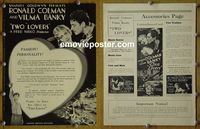 #A014 2 LOVERS pressbook '28 Ronald Colman