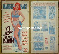 #A505 LURE OF THE ISLANDS pressbook '42 Margie Hart