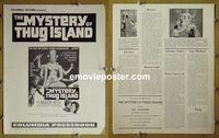 #A594 MYSTERY OF THUG ISLAND pressbook '65 tortures!