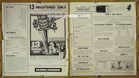 #A010 13 FRIGHTENED GIRLS pressbook '63 William Castle