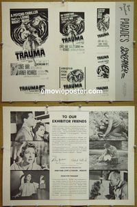 #A856 TRAUMA pressbook '62 Psycho-Thriller!