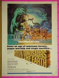 B020 WHEN DINOSAURS RULED THE EARTH 30x40 movie poster '71