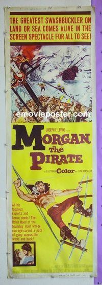 B056 MORGAN THE PIRATE door panel movie poster '61 Steve Reeves
