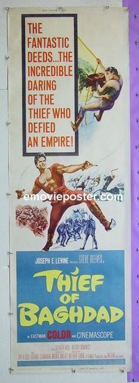 B058 THIEF OF BAGHDAD door panel movie poster '61 Steve Reeves