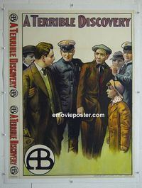 B182 TERRIBLE DISCOVERY linen English one-sheet movie poster '11 D.W. Griffith