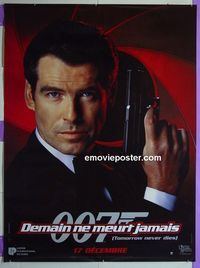B076 TOMORROW NEVER DIES advance French movie poster '97 Brosnan as Bond