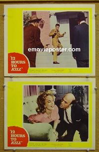 F832 12 HOURS TO KILL 2 lobby cards '60 Barbara Eden