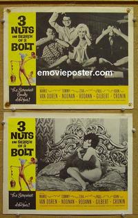 F836 3 NUTS IN SEARCH OF A BOLT 2 lobby cards '64 Mamie Van Doren