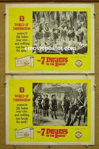 F840 7 DWARFS TO THE RESCUE 2 lobby cards '65 live action!
