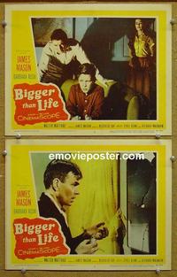 F865 BIGGER THAN LIFE 2 lobby cards '56 Nicholas Ray, drugs!