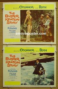 F876 BUSTER KEATON STORY 2 lobby cards '57 Donald O'Connor