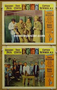 F881 CAPTAIN NEWMAN MD 2 lobby cards '64 Curtis, Angie Dickinson