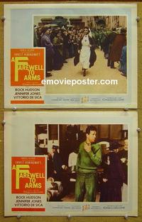 F923 FAREWELL TO ARMS  2 lobby cards '58 Rock Hudson