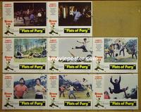 F197 FISTS OF FURY 8 lobby cards '73 Bruce Lee kung fu!