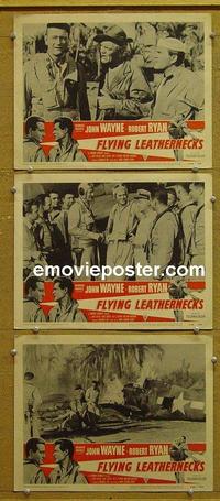F776 FLYING LEATHERNECKS 3 lobby cards R56 John Wayne