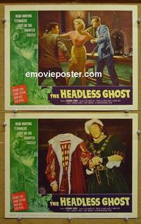 F955 HEADLESS GHOST 2 lobby cards '59 AIP teen horror!
