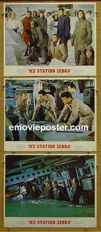 F784 ICE STATION ZEBRA 3 lobby cards '69 Rock Hudson