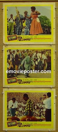 F805 SATCHMO THE GREAT 3 lobby cards '57 Louis Armstrong