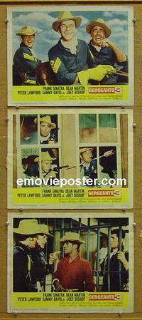 F807 SERGEANTS 3 3 lobby cards '62 Frank Sinatra, Martin