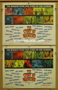 G105 STORY OF MANKIND 2 lobby cards '57 Groucho & Harpo!