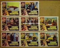 F530 STRANGE FASCINATION 8 lobby cards '52 very bad Cleo Moore!