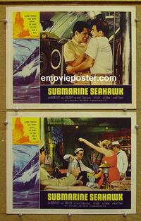 G106 SUBMARINE SEAHAWK 2 lobby cards '59 John Bentley