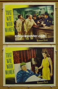 G122 THAT WAY WITH WOMEN 2 lobby cards '47 Greenstreet