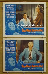 G126 THEY WON'T BELIEVE ME 2 lobby cards R54 Robert Young