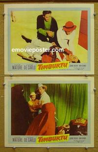 G130 TIMBUKTU 2 lobby cards '59 Victor Mature
